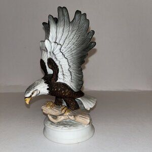 Meico American Bald Eagle Figurine Bird Handcrafted Ceramic Approx 7" Tall